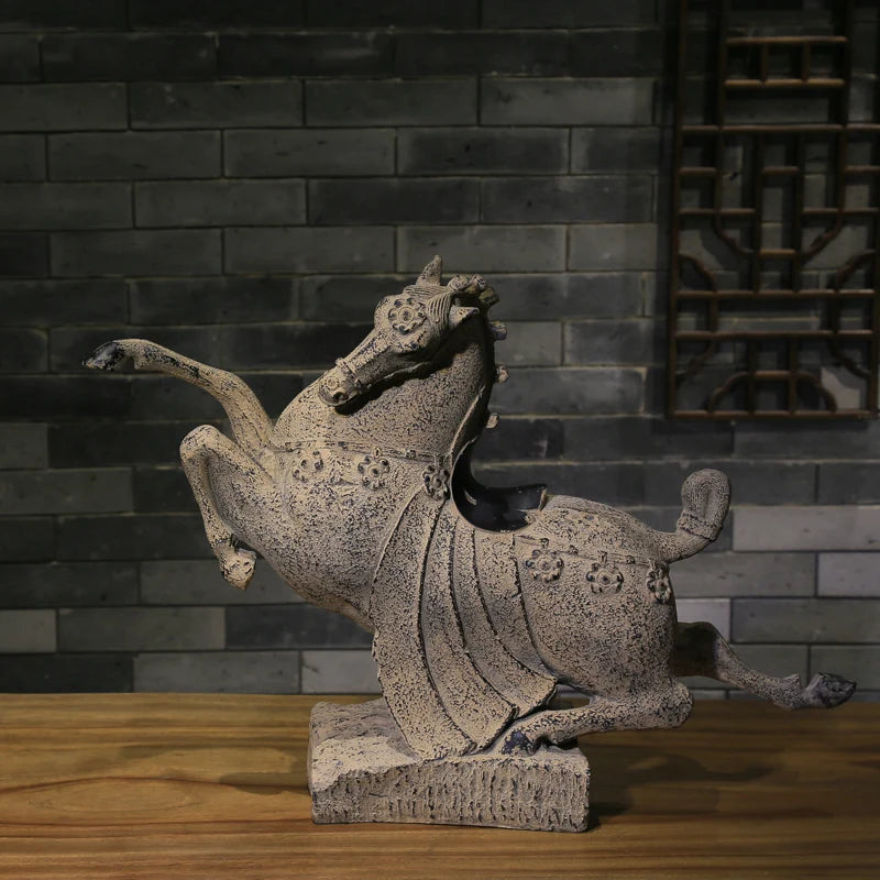 Antique crafts Home Feng Shui ornaments Imitation stone  General horse