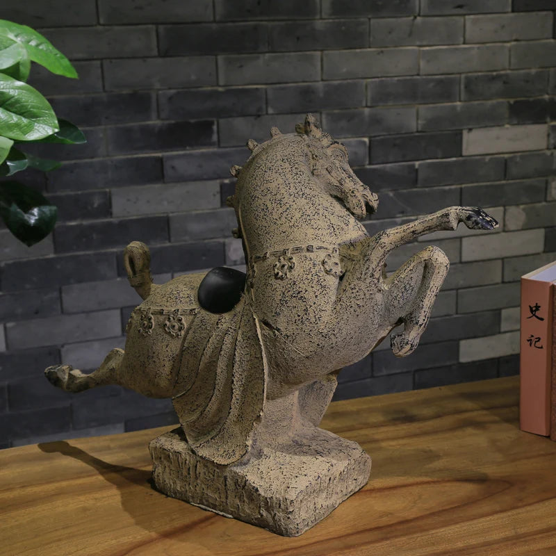 Antique crafts Home Feng Shui ornaments Imitation stone  General horse