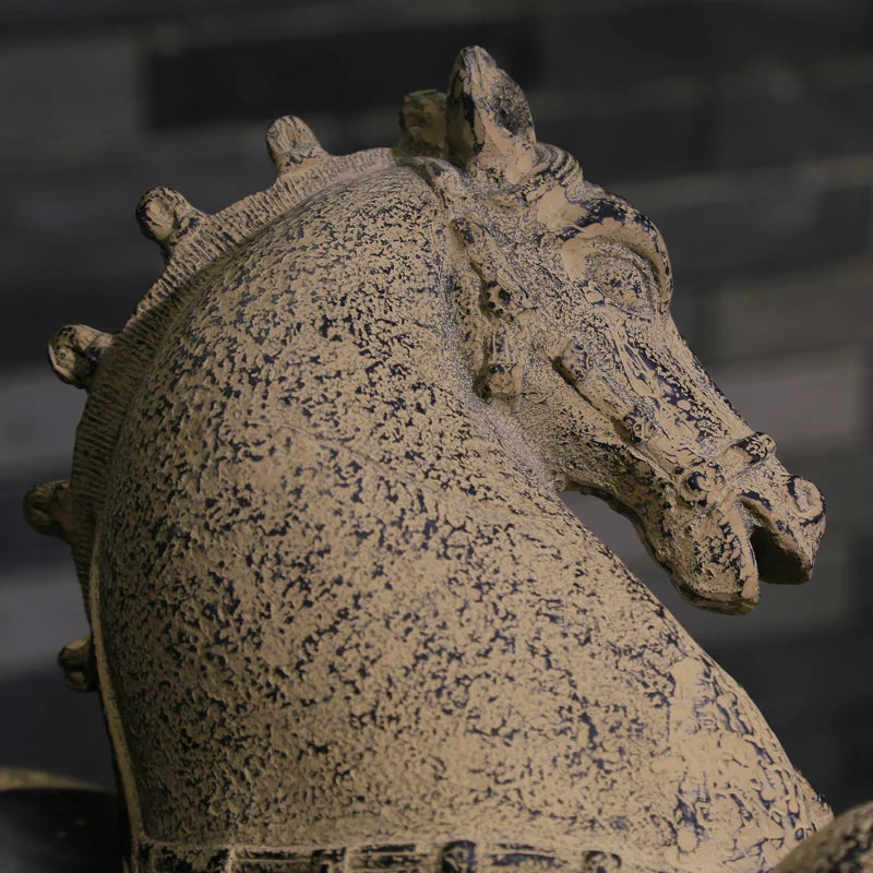 Antique crafts Home Feng Shui ornaments Imitation stone  General horse