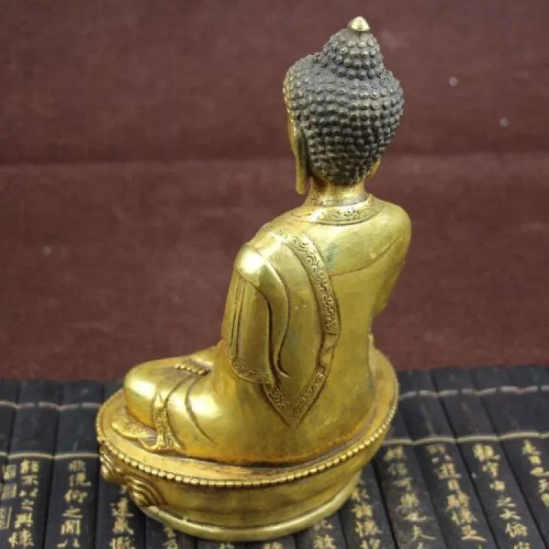 Antique old brass Buddha Statue Medicine Sakyamuni bhagavan Bhaisajya ~U Wealth