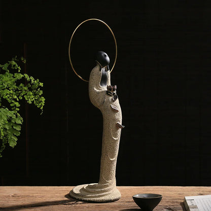 Antique one leaf bodhi Decoration Backflow incense pedestal A world in a flower and A grain of stand in the heavy