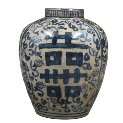 Antique porcelain Jiajing, blue and white, Xizi pattern, pot altar, hand-painted family decoration collection