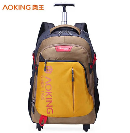 Aoking Travel Trolley Luggag Rolling Backpack College Wheeled Bag Men Carry On Laptop Backpack Bag Travel trolley bag with wheel