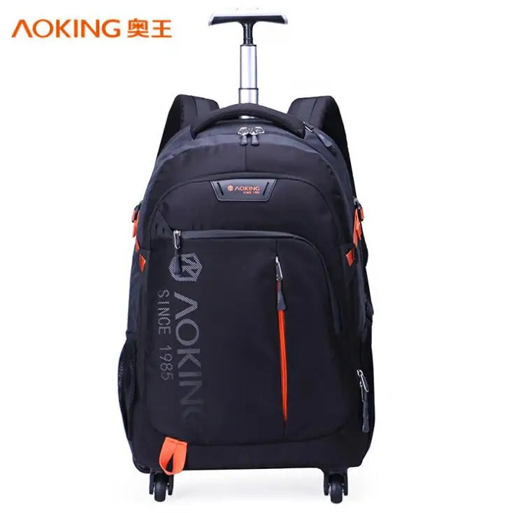 Aoking Travel Trolley Luggag Rolling Backpack College Wheeled Bag Men Carry On Laptop Backpack Bag Travel trolley bag with wheel
