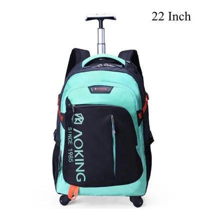 Aoking Travel Trolley Luggag Rolling Backpack College Wheeled Bag Men Carry On Laptop Backpack Bag Travel trolley bag with wheel