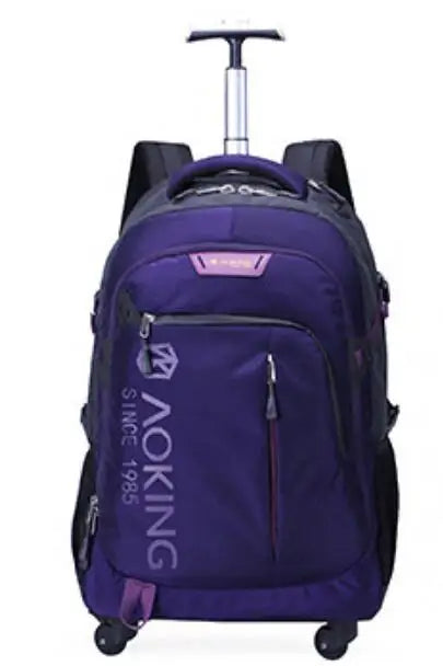 Aoking Travel Trolley Luggag Rolling Backpack College Wheeled Bag Men Carry On Laptop Backpack Bag Travel trolley bag with wheel