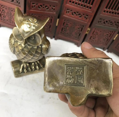 Archaize Brass Creative Collection Two Owls in Love Statue Home Decorations Crafts Statue A Pair
