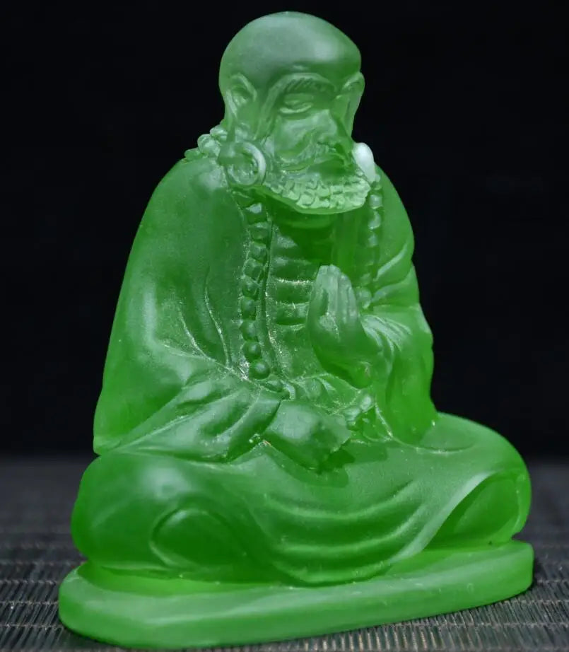 Archaize Coloured glaze Dharma Patriarch crafts statue