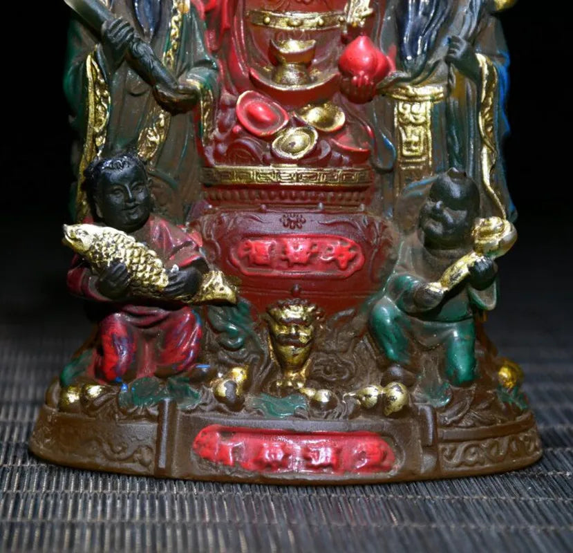 Archaize Coloured glaze Fu lu shou crafts statue