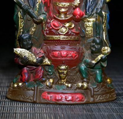 Archaize Coloured glaze Fu lu shou crafts statue