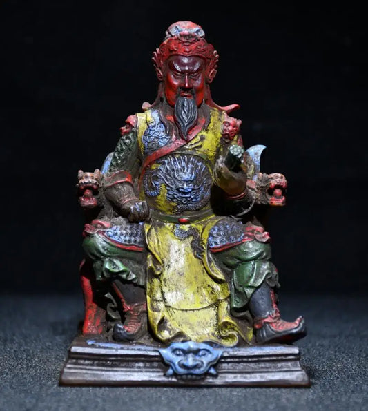 Archaize Coloured glaze Guan yu crafts statue