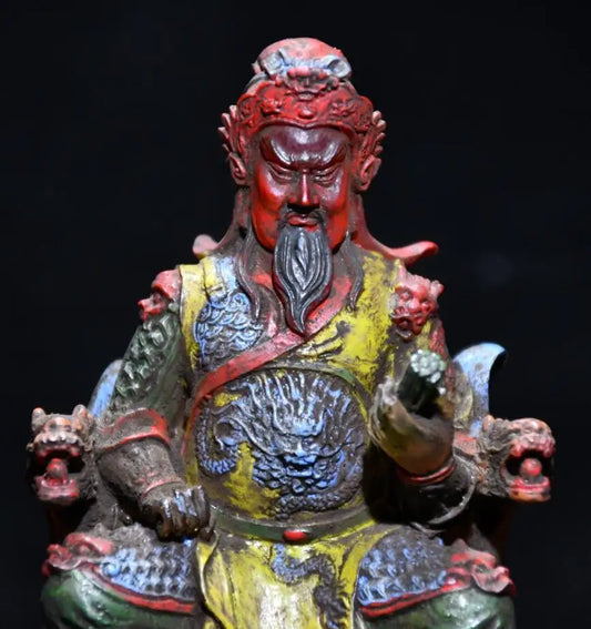 Archaize Coloured glaze Guan yu crafts statue