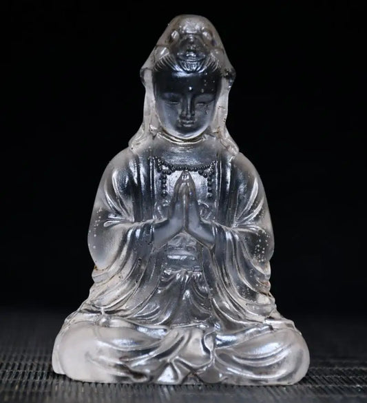 Archaize Coloured glaze Guanyin bodhisattva crafts statue