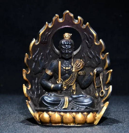 Archaize Coloured glaze Mingwang Buddha crafts statue