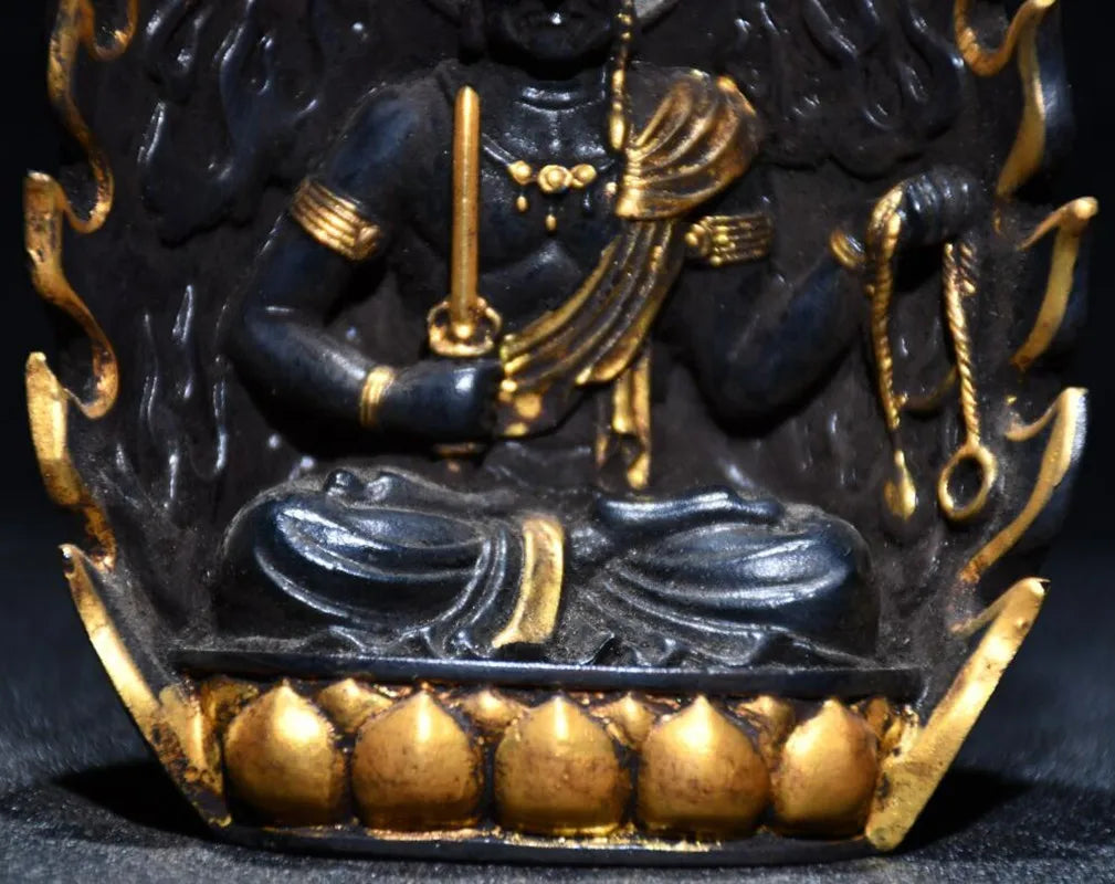Archaize Coloured glaze Mingwang Buddha crafts statue