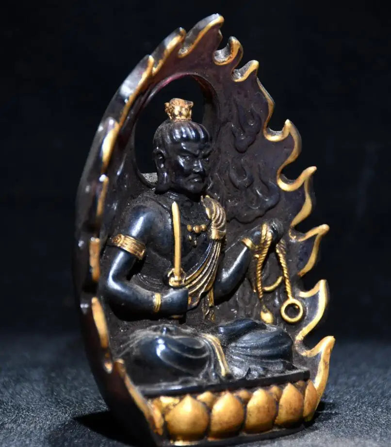 Archaize Coloured glaze Mingwang Buddha crafts statue