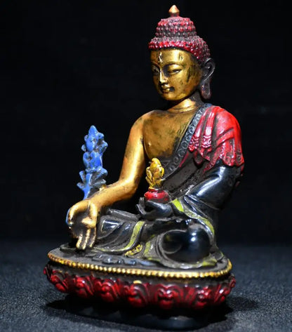 Archaize Coloured glaze Pharmacist Buddha crafts statue