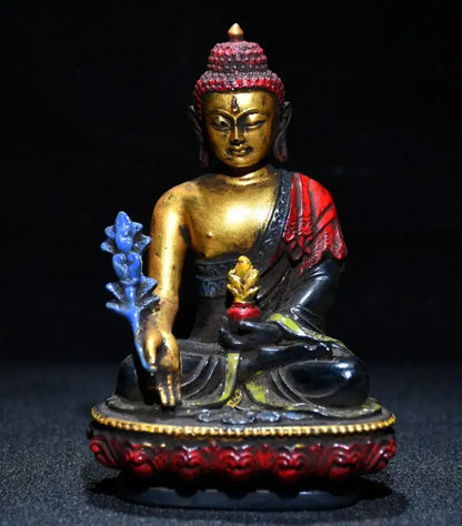 Archaize Coloured glaze Pharmacist Buddha crafts statue