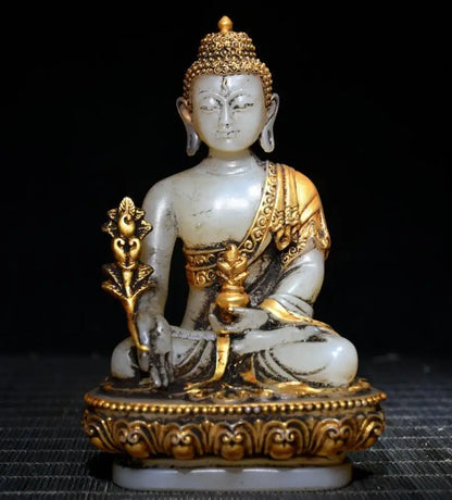 Archaize Coloured glaze Pharmacist Buddha crafts statue
