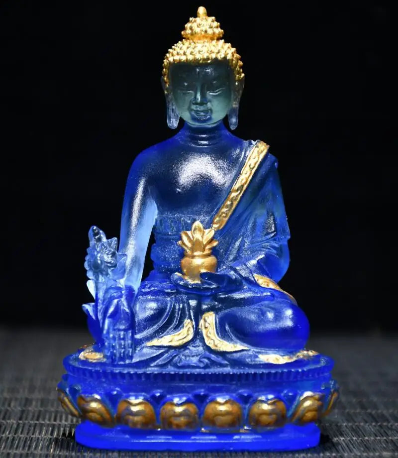Archaize Coloured glaze Pharmacist Buddha crafts statue