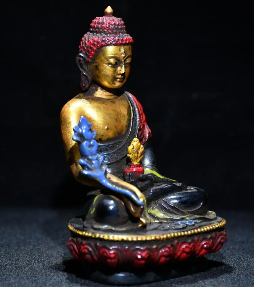 Archaize Coloured glaze Pharmacist Buddha crafts statue