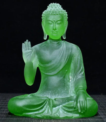 Archaize Coloured glaze Sakyamuni Buddha crafts statue