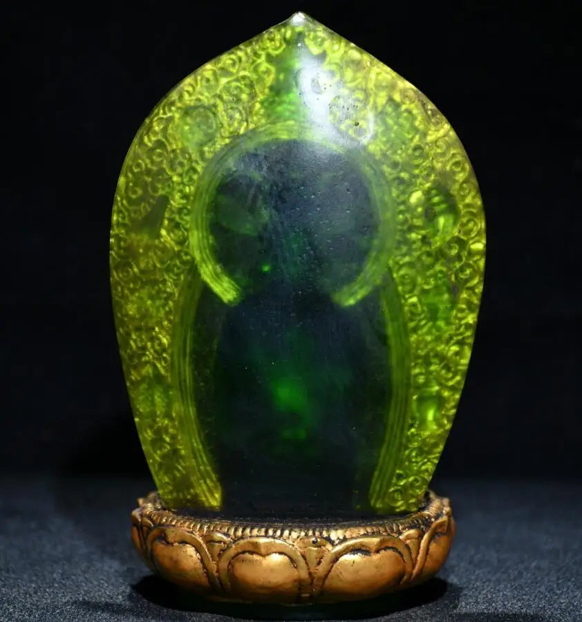 Archaize Coloured glaze Tathagata Buddha crafts statue