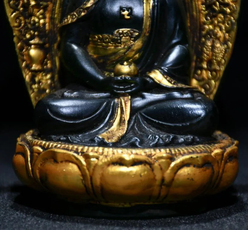 Archaize Coloured glaze Tathagata Buddha crafts statue