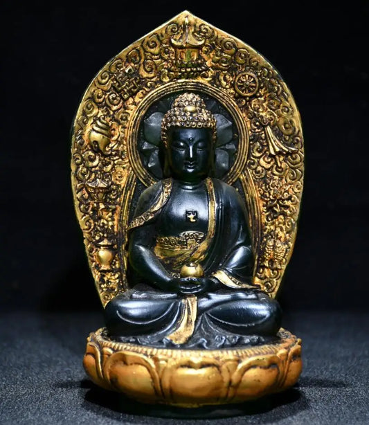 Archaize Coloured glaze Tathagata Buddha crafts statue