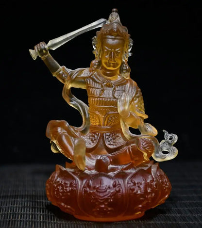 Archaize Coloured glaze Tibetan Buddha crafts statue