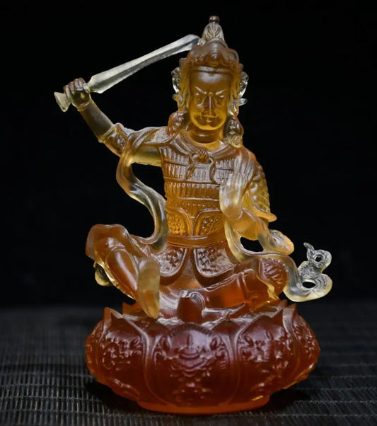Archaize Coloured glaze Tibetan Buddha crafts statue
