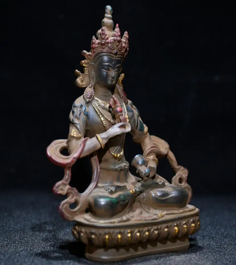 Archaize Coloured glaze Tibetan Buddha crafts statue