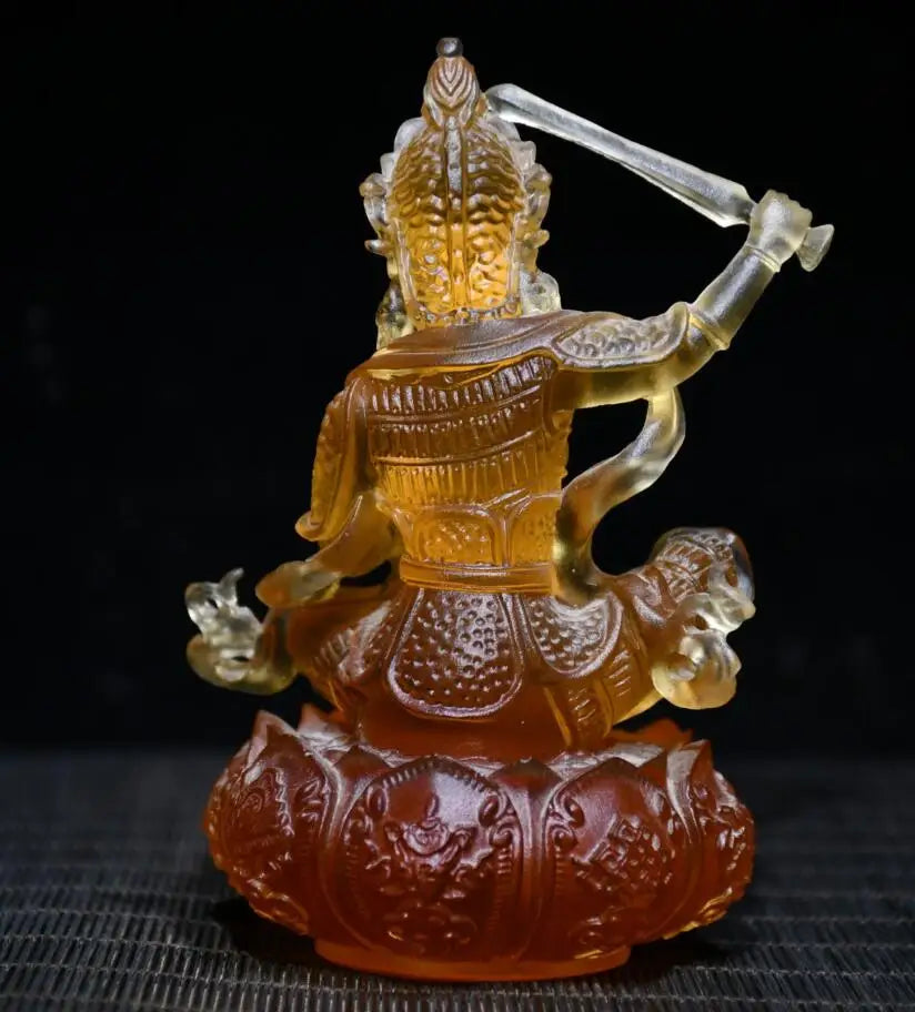 Archaize Coloured glaze Tibetan Buddha crafts statue