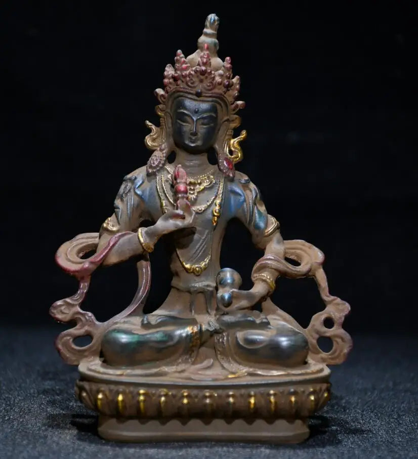 Archaize Coloured glaze Tibetan Buddha crafts statue