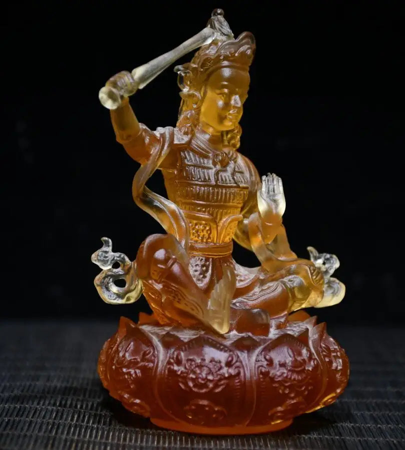 Archaize Coloured glaze Tibetan Buddha crafts statue