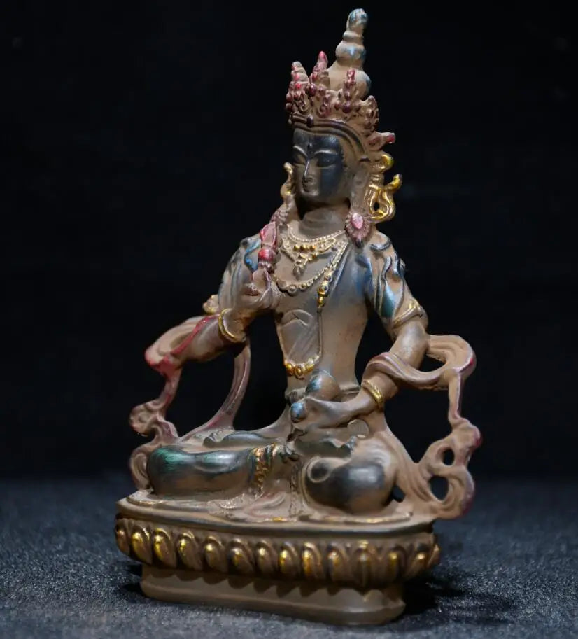Archaize Coloured glaze Tibetan Buddha crafts statue