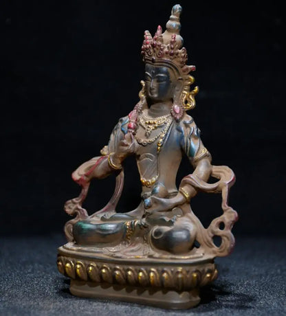 Archaize Coloured glaze Tibetan Buddha crafts statue