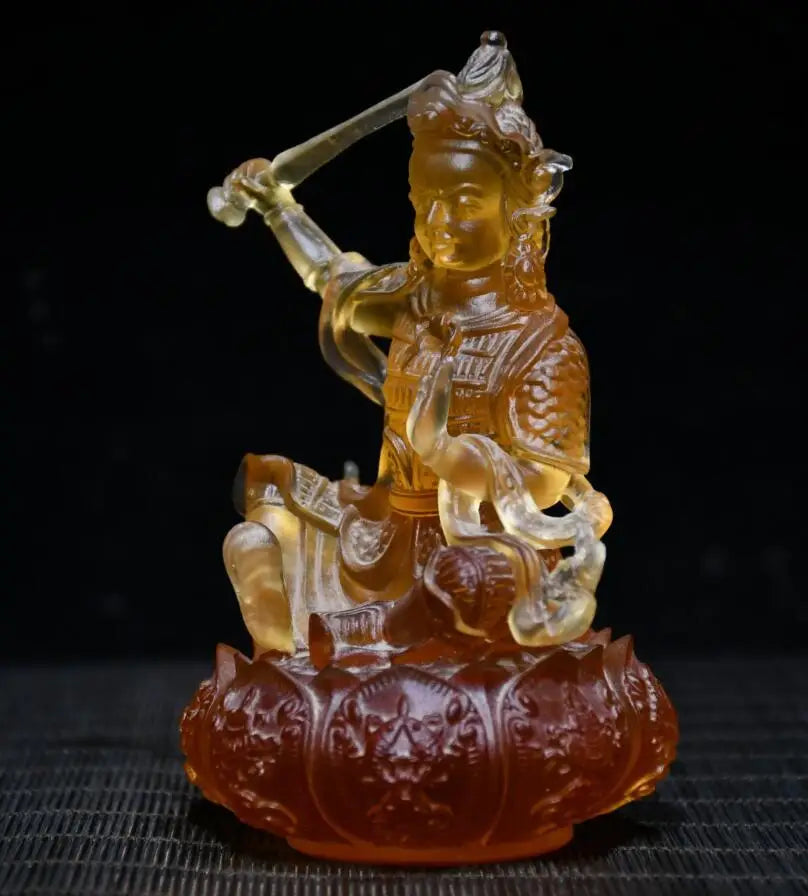 Archaize Coloured glaze Tibetan Buddha crafts statue