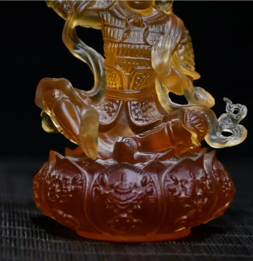 Archaize Coloured glaze Tibetan Buddha crafts statue