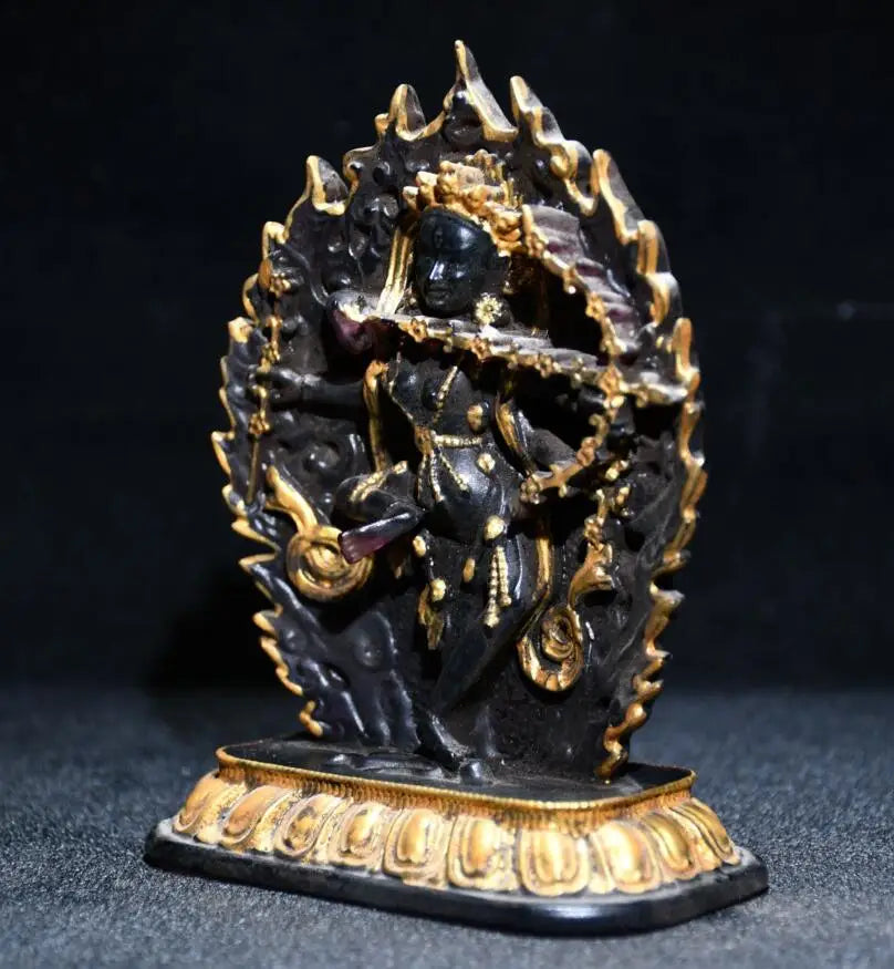 Archaize Coloured glaze Tibetan Buddha crafts statue