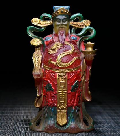 Archaize Coloured glaze god of wealth Buddha crafts statue