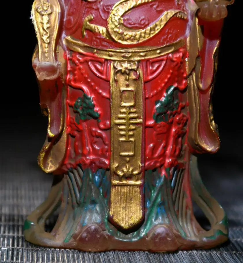 Archaize Coloured glaze god of wealth Buddha crafts statue