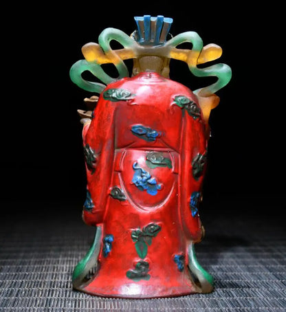 Archaize Coloured glaze god of wealth Buddha crafts statue