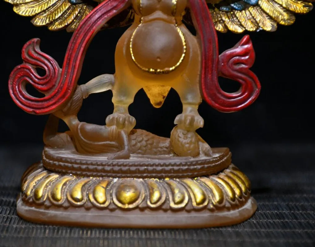 Archaize Coloured glaze gold wings Dapeng bird crafts statue