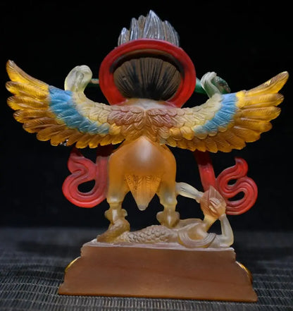 Archaize Coloured glaze gold wings Dapeng bird crafts statue
