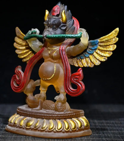 Archaize Coloured glaze gold wings Dapeng bird crafts statue