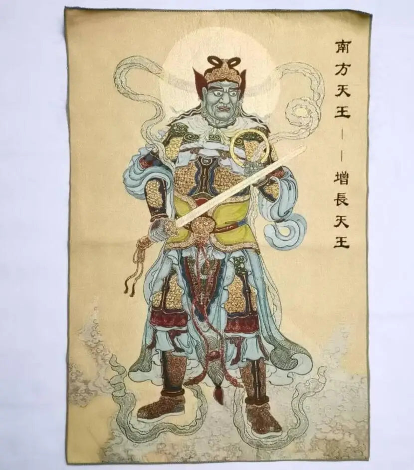 Archaize Heavenly King Buddha embroidery hanging Images crafts