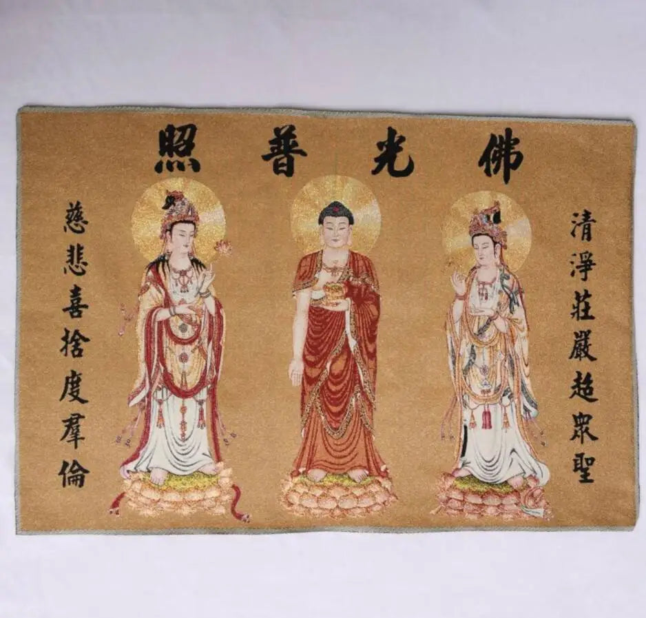 Archaize Three Saints Buddha embroidery Hanging Images crafts