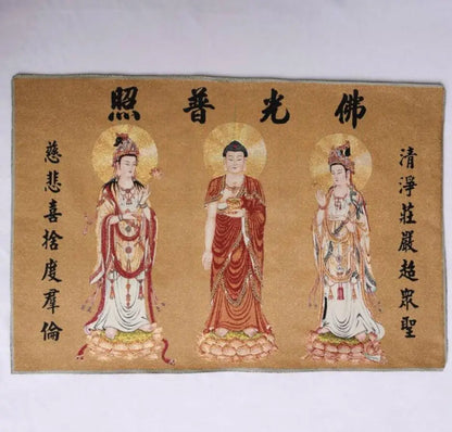 Archaize Three Saints Buddha embroidery Hanging Images crafts