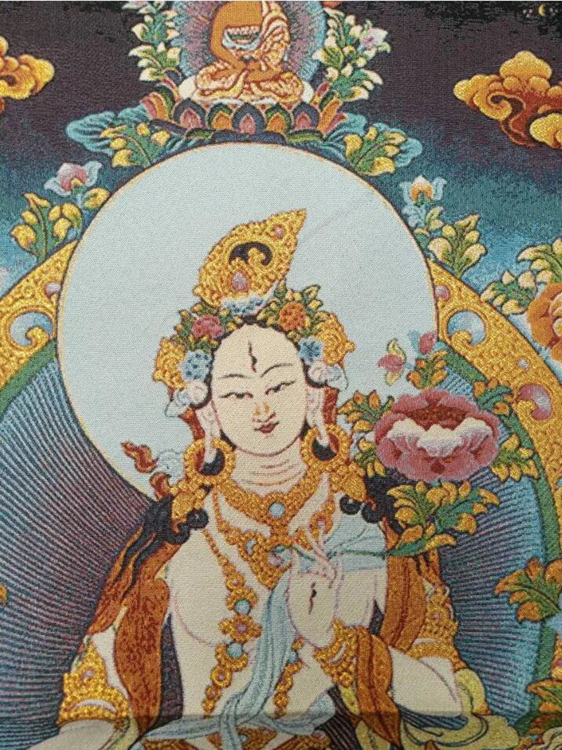 Archaize White Tara Buddha embroidery Hanging Images crafts